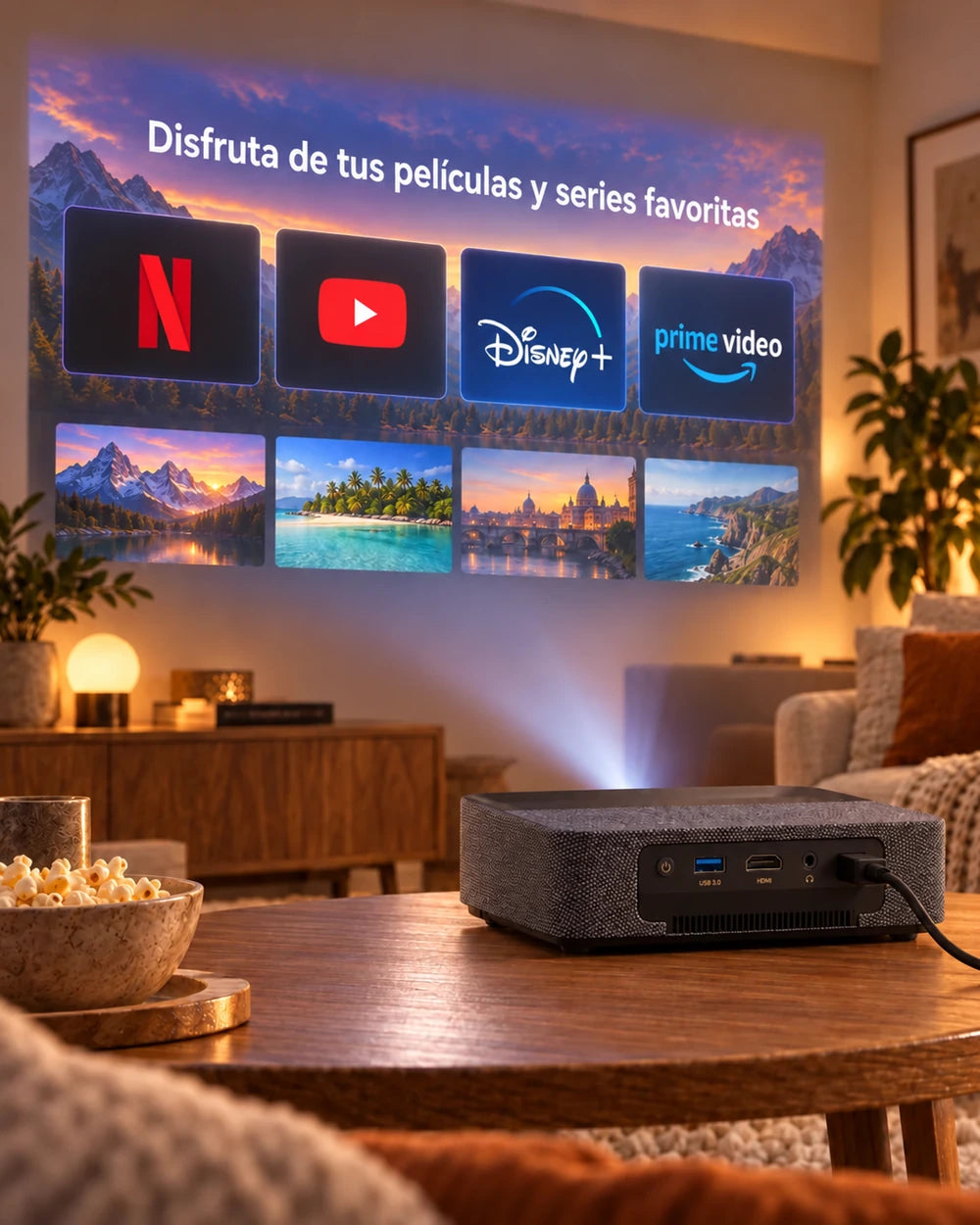 Projektorland Aura Laser – proyector láser compatible con 4K UHD, 1100 lúmenes ANSI, Full HD nativo