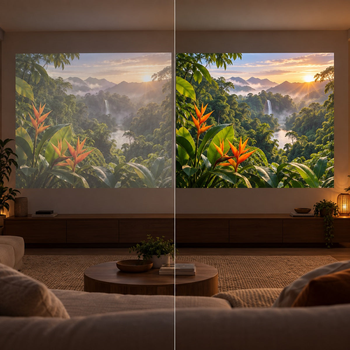Proyector Projektorland Panorama – 900 lúmenes ANSI, Full HD 1080p, Android TV 11, enfoque automático y soporte de 200°