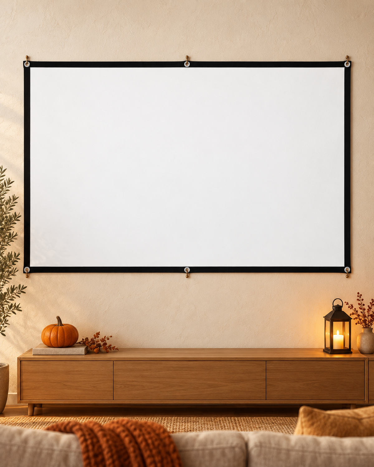 Pantalla de proyección blanca con borde negro – imagen 2