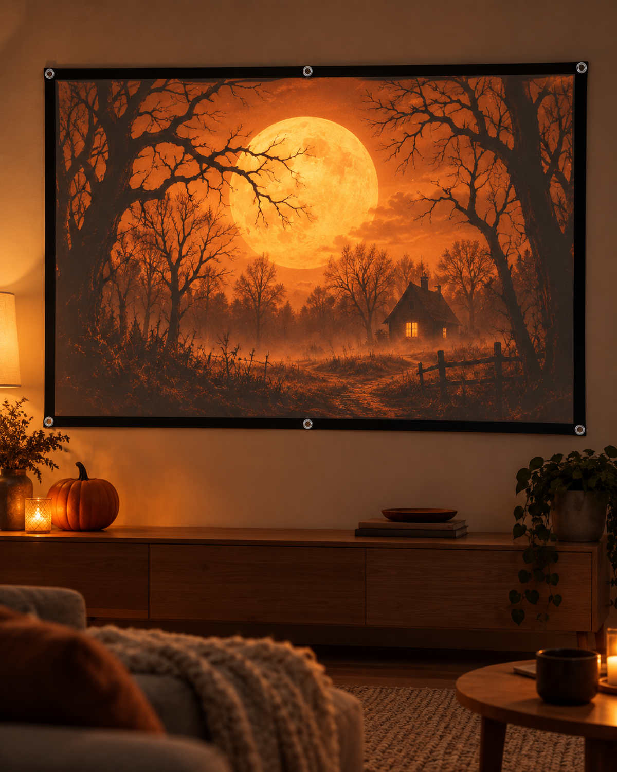 Pantalla de proyección blanca con borde negro – imagen 4