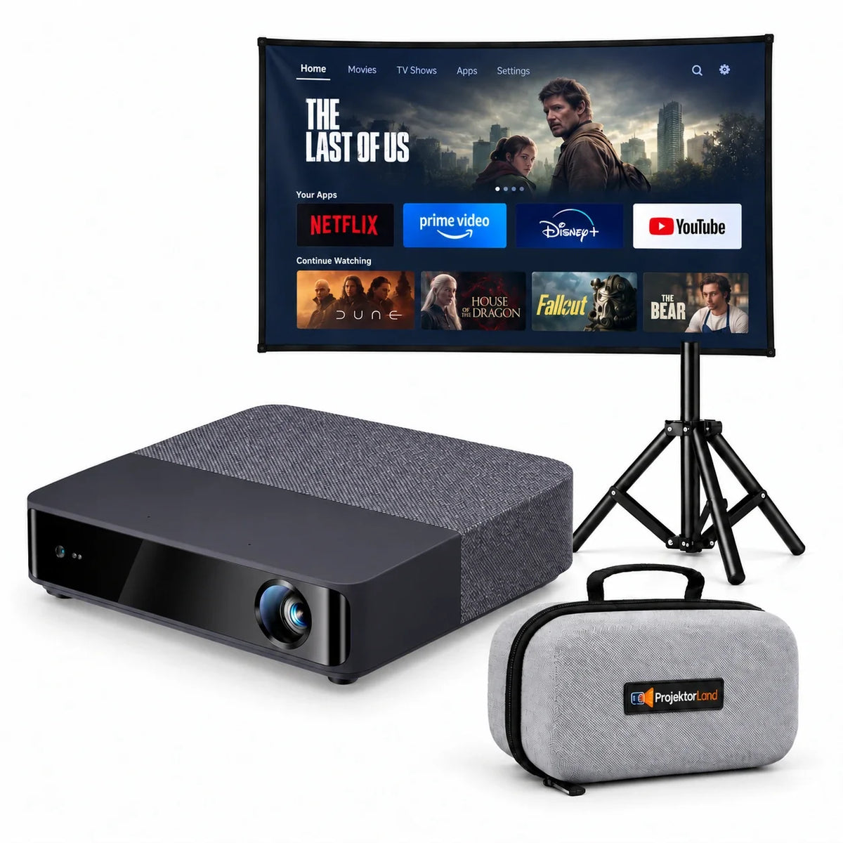 Projektorland Aura Laser – proyector láser compatible con 4K UHD, 1100 lúmenes ANSI, Full HD nativo