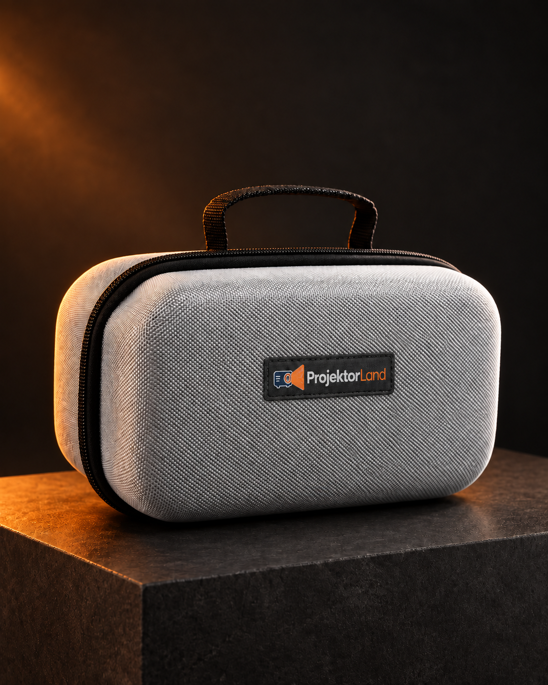 Bolsa de transporte gris con logotipo de Projektorland – imagen 05