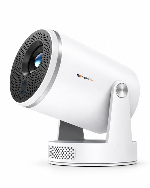 Projektorland Luma Pro – vista del proyector con logotipo, formato vertical 4:5