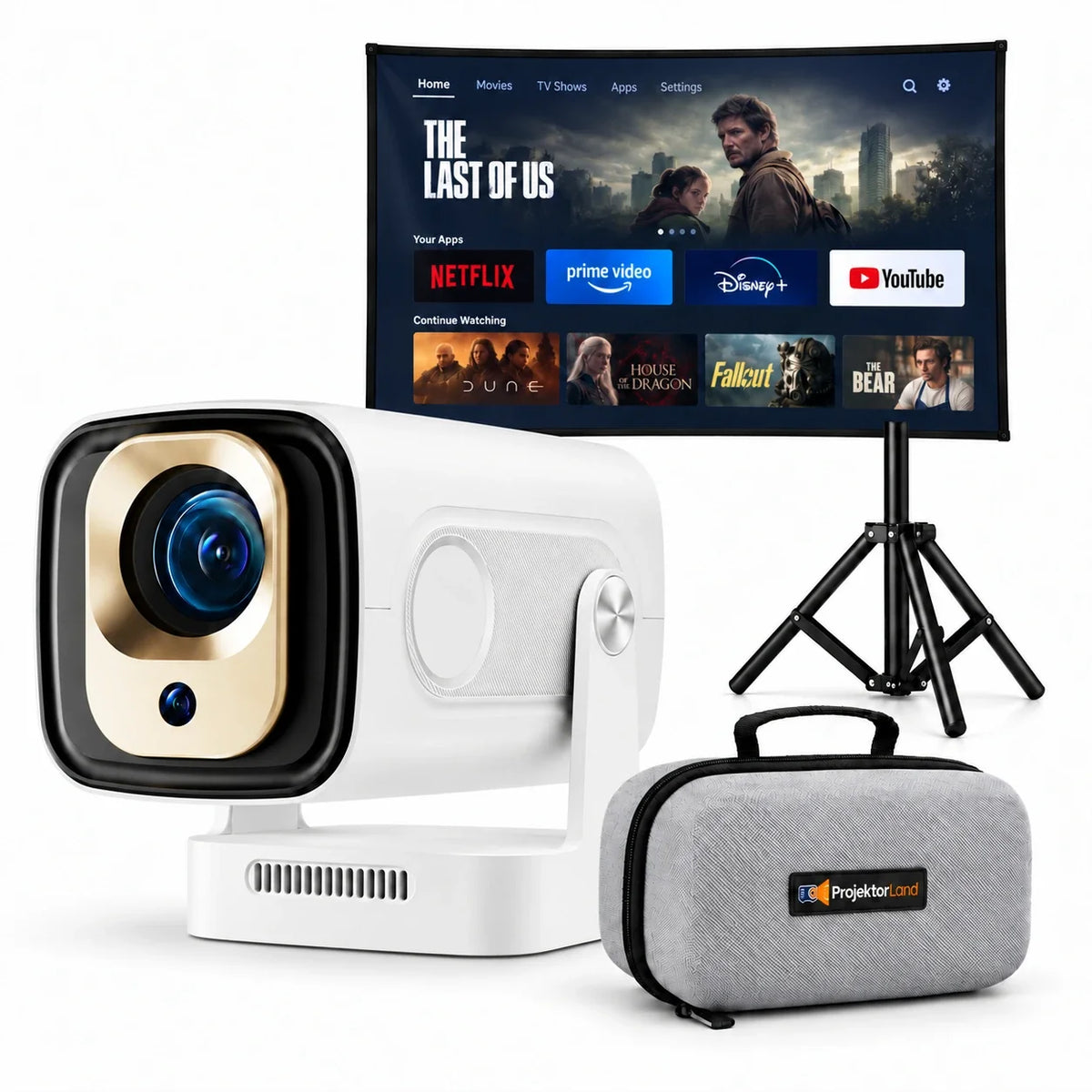 Miniproyector Projektorland Nova – 260 lúmenes ANSI, Full HD 1080p, Android, Wi-Fi 6 y Bluetooth 5.4