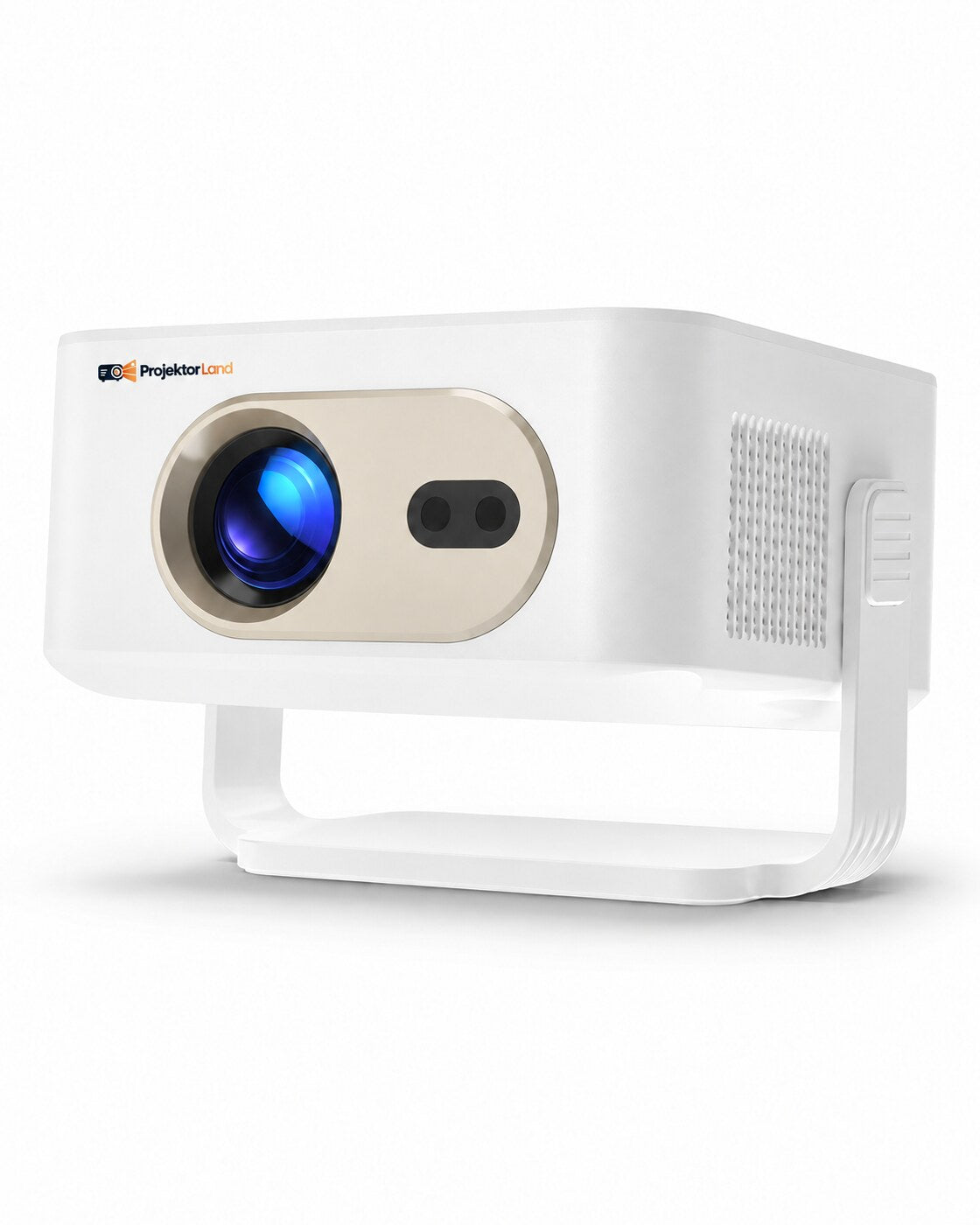 Projektorland Vista – vista del proyector con logotipo, formato vertical 4:5