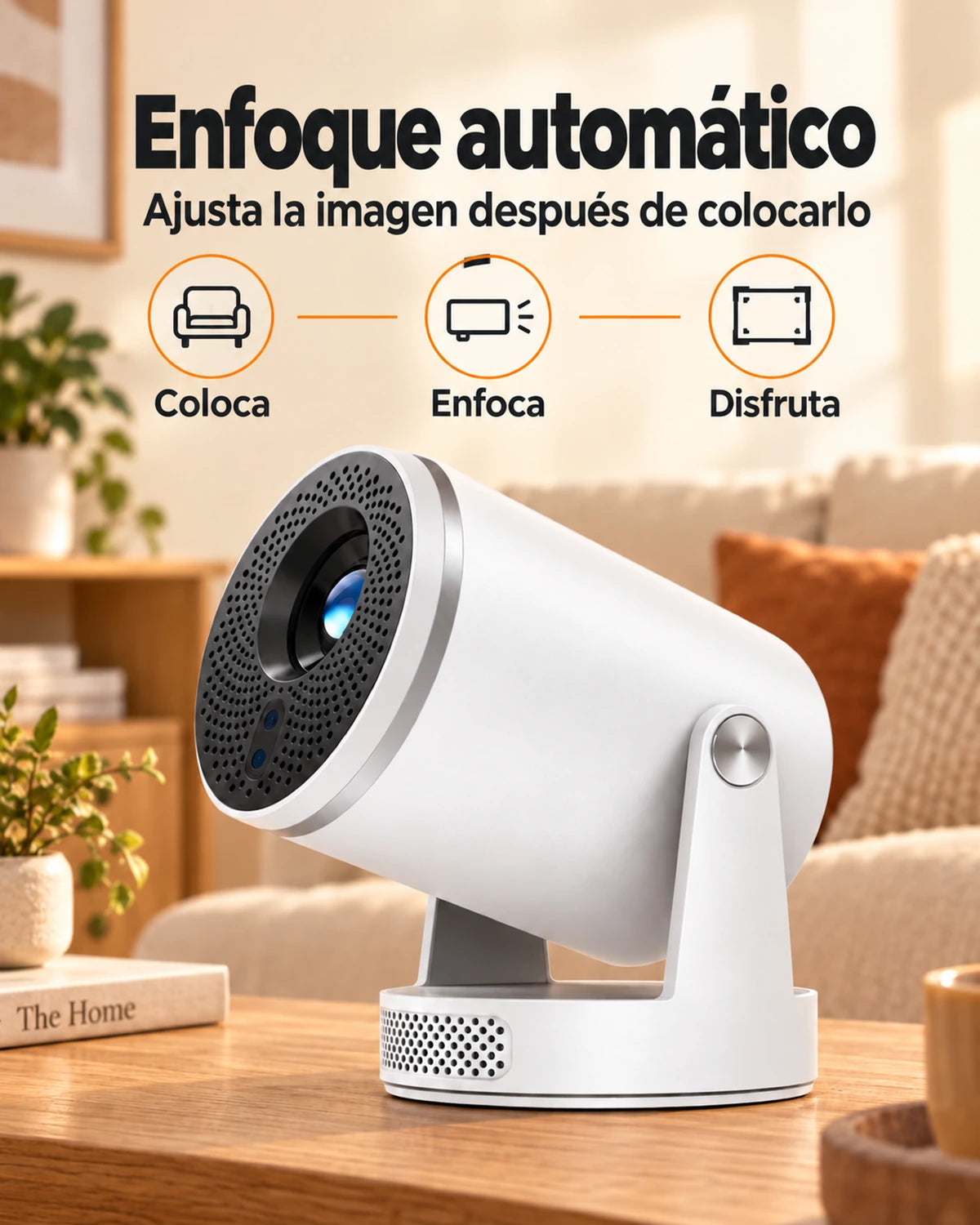 Miniproyector Projektorland Luma Pro – 400 lúmenes ANSI, Full HD 1080p, enfoque automático, Android 14 y Wi-Fi 6