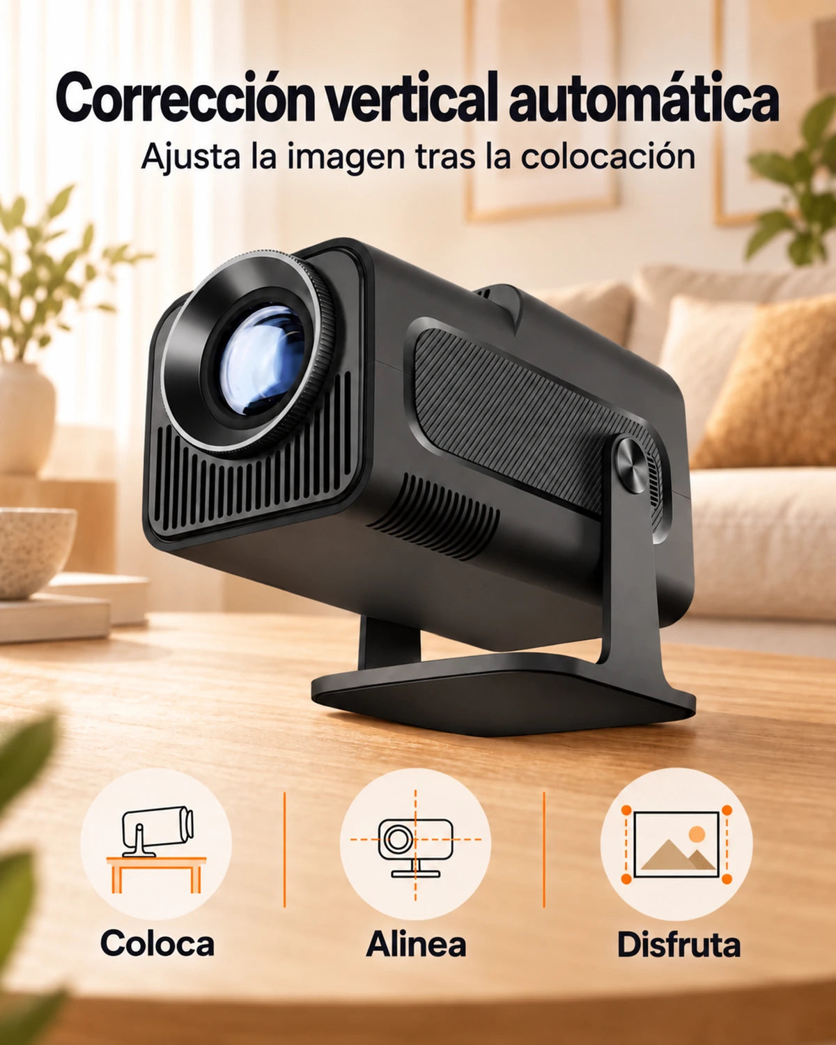 Miniproyector Nomad Mini – 300 lúmenes ANSI, HD 720p, Android 11, Wi-Fi 6, Bluetooth y giro de 180°