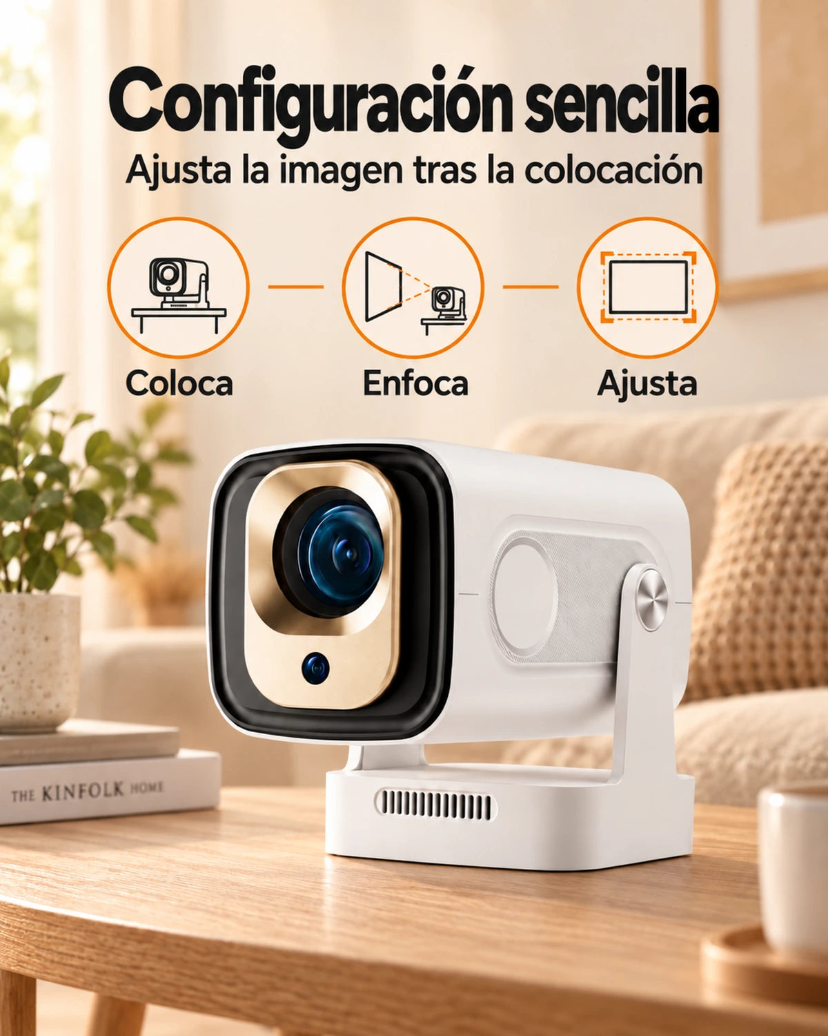 Miniproyector Projektorland Nova – 260 lúmenes ANSI, Full HD 1080p, Android, Wi-Fi 6 y Bluetooth 5.4